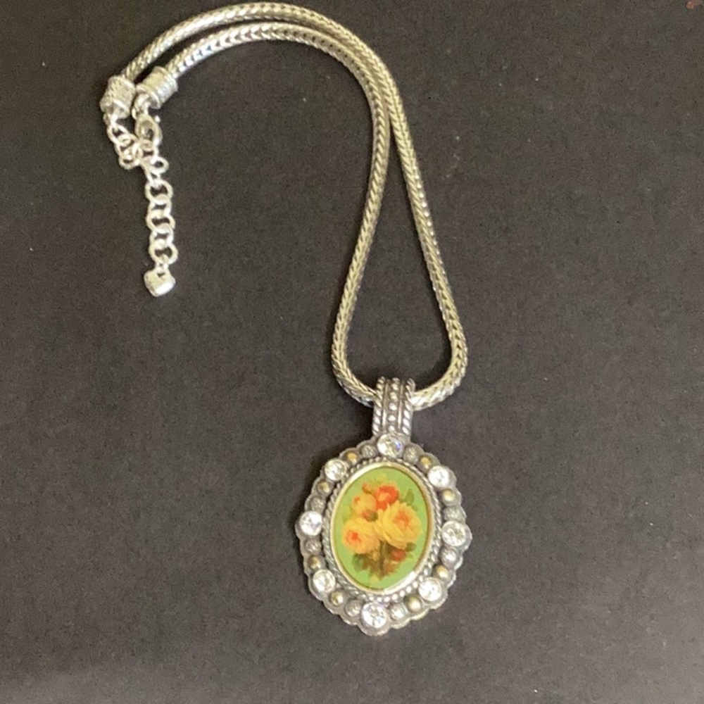 Brighton Rose Vintage Crystal Pendant Necklace